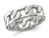 Men's Stainless Steel Polished Chain Link Band Ring (7mm)